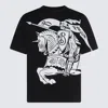 Burberry Black T-shirt With Contrasting Equestrian Knight Print In Cotton Man