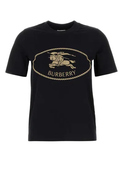 Burberry Black T-shirt With Equestrian Knight Design