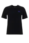 Burberry Black Cotton T-shirt In Black