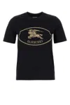 Burberry Black Cotton T-shirt In Black