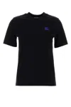 Burberry Black Cotton T-shirt In Black
