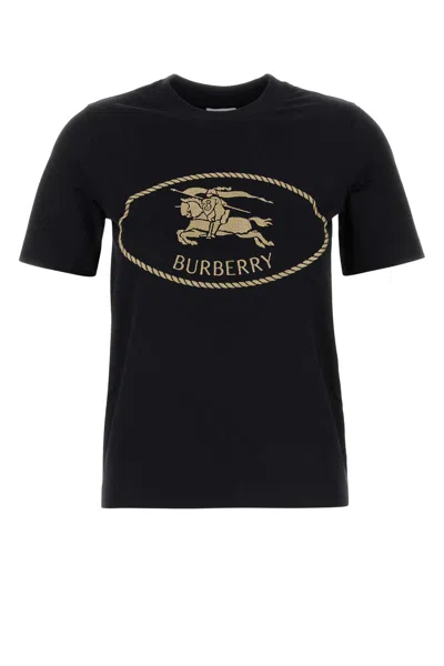 Burberry Black T-shirt With Equestrian Knight Design