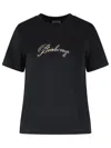 Burberry Check Cursive Logo Cotton T-shirt Clothing In Black
