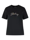Burberry Check Cursive Logo Cotton T-shirt Clothing In Black