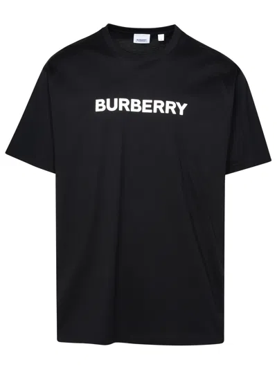 BURBERRY BLACK COTTON T-SHIRT