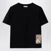 Burberry Boy's Cedar Ekd Label Short-sleeve Cotton T-shirt In Black