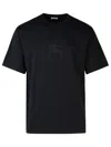 Burberry Tempah Embroidered Logo Cotton T-shirt In Black