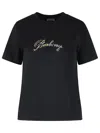 Burberry Check Cursive Logo Cotton T-shirt Clothing In Black