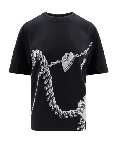 Burberry Black Cotton T-shirts And Polos