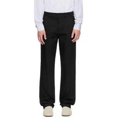 Burberry Black Cotton Twill Chino Trousers