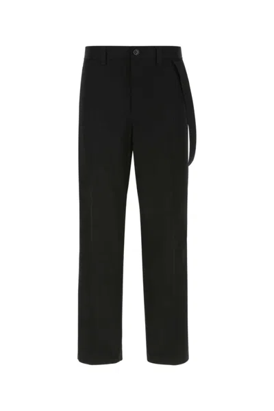 BURBERRY BLACK COTTON WIDE-LEG PANT