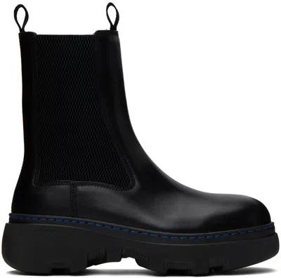 Burberry X Trickers Dee Low Chelsea Boots In Leather In Black