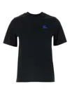 Burberry Black Cotton T-shirt In Blue