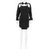 BURBERRY BURBERRY BLACK DECONSTRUCTED CREPE TRENCH COAT DRESS
