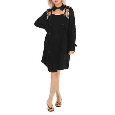 Pre-owned Burberry Black Deconstructed Crepe Trench Coat Dress