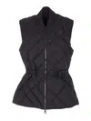 Burberry Devonside Check Stitch Quilted Down Vest In Black
