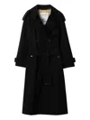 Burberry Long Castleford Trench Coat In Black