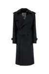 Burberry Blend Silk Trench Coat Women In Black