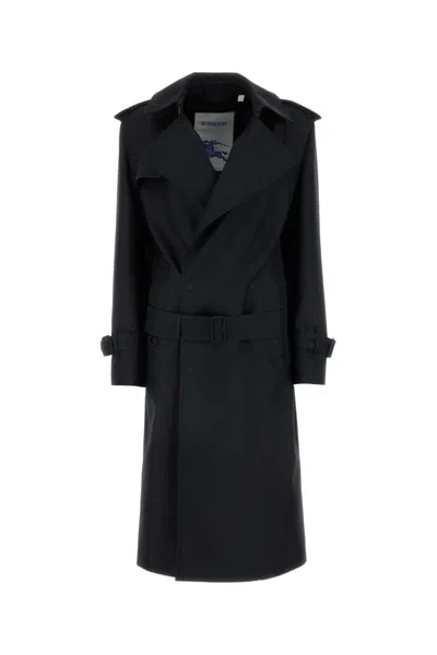BURBERRY BLACK DOUBLE BREASTED TRENCH COAT