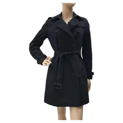 Pre-owned Burberry Black Double Breasted Trench Coat - Size 40