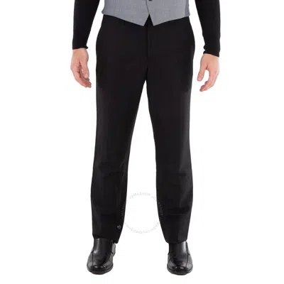 Burberry Black Dover Wool Linen Cropped Tailored Trousers