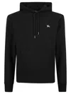 Burberry Cotton Sweatshirt With Logo Embroidery In Black