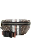 Burberry Black E-canvas Tb Monogram Stripe Sonny Bum Bag (authentic Pre-loved)