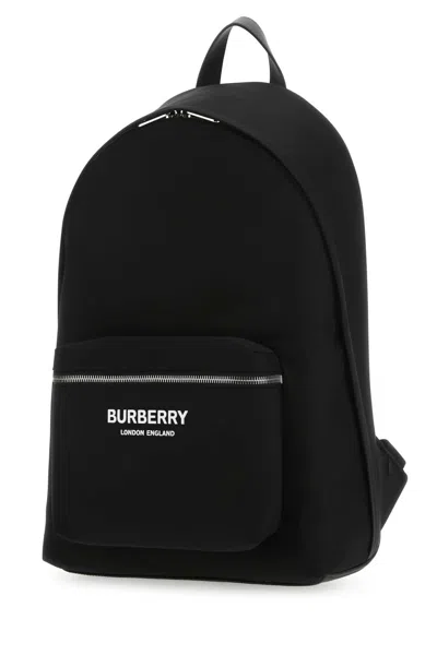 Burberry Black Econyl And Leather Backpack In A1189