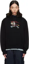 Burberry Equestrian Knight-embroidered Hoodie In Black
