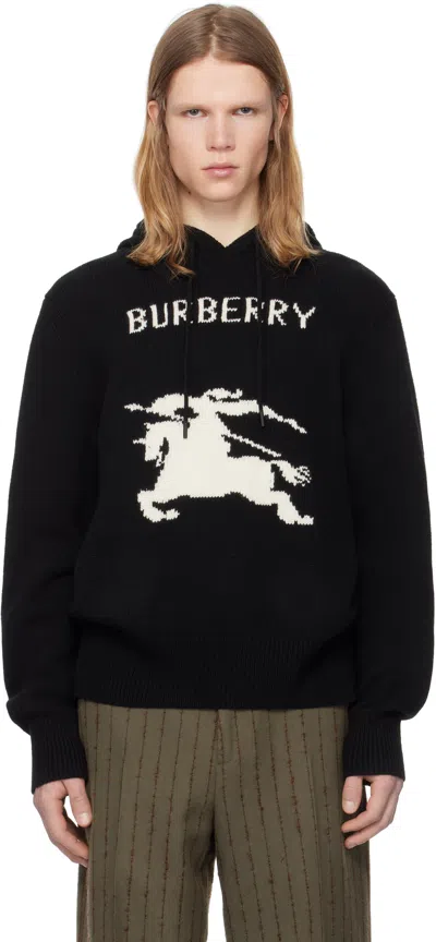 BURBERRY BLACK EKD WOOL CASHMERE HOODIE