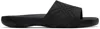 Burberry Black Embossed Check Dive Slides In Black