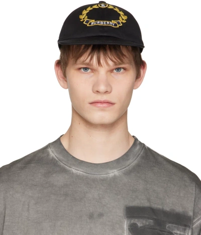 Burberry Black Embroidered Cap