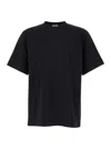 Burberry Black Embroidered Logo T-shirt In Black