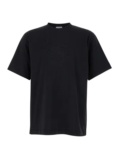 Burberry Black Embroidered Logo T-shirt