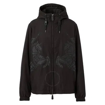 BURBERRY BURBERRY BLACK EQUESTRIAN KNIGHT DESIGN PRINTED JACKET