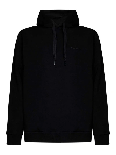 Burberry Cotton Cashmere Embroidered Logo Hoodie In Black