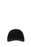 Burberry Polyester Blend Baseball Cap With Curved Brim And Embroidered Eyelets In Black