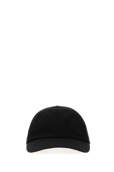 BURBERRY BURBERRY BLACK GABARDINE BASEBALL CAP