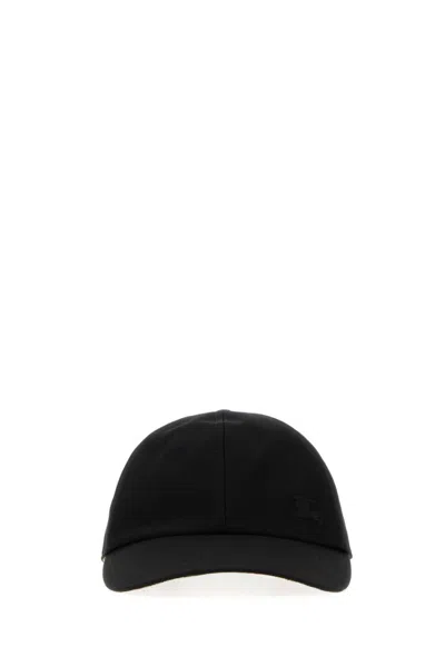 Burberry Black Gabardine Embroidered Logo Baseball Hat