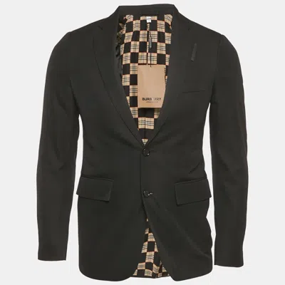 Pre-owned Burberry Black Gabardine Slim Fit Blazer Xs