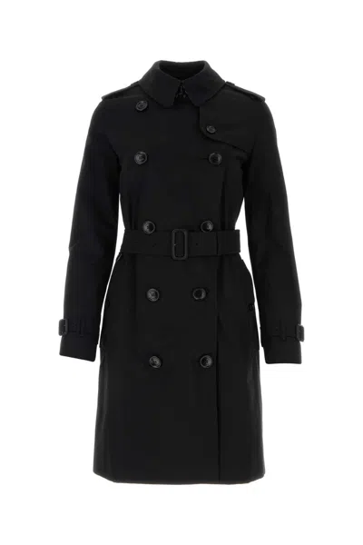 Burberry Black Gabardine Trench Coat
