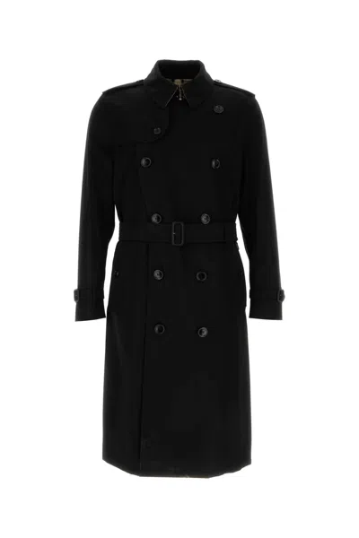 Burberry Black Gabardine Trench Coat