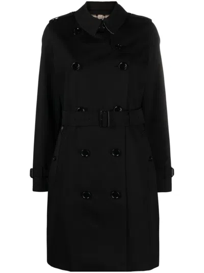 Burberry Black Gabardine Trench Coat