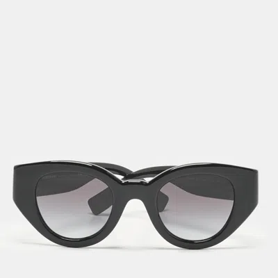 Pre-owned Burberry Black Gradient B 4390 Tb Cat Eye Sunglasses