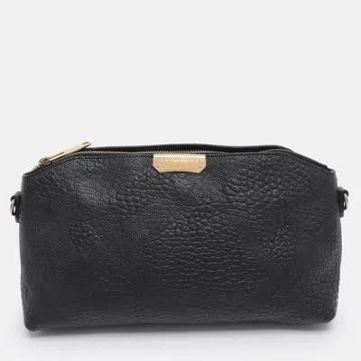 Pre-owned Burberry Black Grained Leather Chichester Crossbody Bag