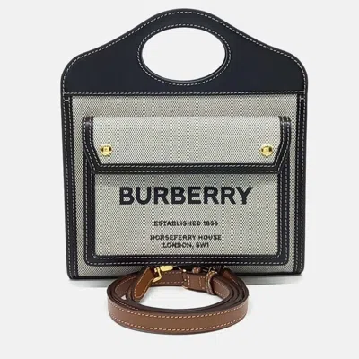 Pre-owned Burberry Black Grey Pocket Bag Mini