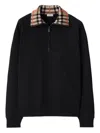 Burberry Mens Logo-embroidered Funnel-neck Cotton Sweatshirt Black Xl In Black