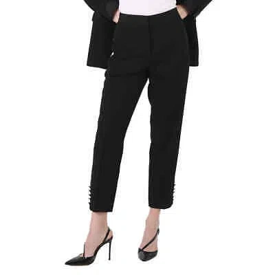 Pre-owned Burberry Black Hanover Tux Stripe Pants