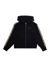Burberry Black Hoodie With Equestrian Knight Motif On The Front In Cotton Boy In Black