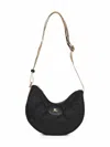 Burberry Curved Quilted Black Handbag With Gold-tone Hardware In Gray